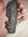 Carved Black Stone Dragon Tower Point Figurine Crystal Carving 78g