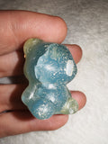 Carved Blue Green Quartz Bear Figurine Crystal Animal Pocket Stone 22g