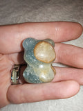 Carved Blue Green Quartz Bear Figurine Crystal Animal Pocket Stone 22g