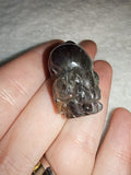 Super Seven Crystal Dragon Head Carving Amethyst Melody Stone Pocket Figurine