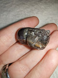 Super Seven Crystal Dragon Head Carving Amethyst Melody Stone Pocket Figurine
