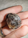 Super Seven Crystal Dragon Head Carving Amethyst Melody Stone Pocket Figurine