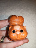 Banded Agate Hamster Figurine Carved Carnelian Crystal Animal Carving 203g