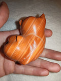 Banded Agate Hamster Figurine Carved Carnelian Crystal Animal Carving 203g