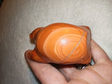 Banded Agate Hamster Figurine Carved Carnelian Crystal Animal Carving 203g