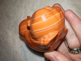 Banded Agate Hamster Figurine Carved Carnelian Crystal Animal Carving 203g
