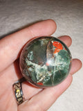 Bloodstone Sphere Natural African Heliotrope Jasper Crystal Ball Polished 79g