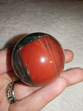 Bloodstone Sphere Natural African Heliotrope Jasper Crystal Ball Polished 79g
