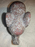 Moss Agate Elephant Carving Pink Red Green Crystal Animal Figurine 555g