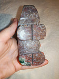 Moss Agate Elephant Carving Pink Red Green Crystal Animal Figurine 555g