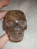 Smokey Quartz Crystal Skull Natural Carved Gemstone Figurine Display 288g