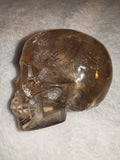 Smokey Quartz Crystal Skull Natural Carved Gemstone Figurine Display 288g