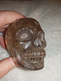 Smokey Quartz Crystal Skull Natural Carved Gemstone Figurine Display 288g