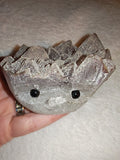Carved Crystal Hedgehog Figurine Natural Raw Cluster Animal Carving 262g