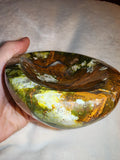 Green Opal Carved Bowl Large Natural Gemstone Dish Vessel Offering Bowl 840g