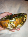 Green Opal Carved Bowl Large Natural Gemstone Dish Vessel Offering Bowl 840g