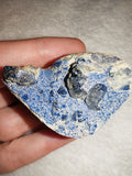 Blue Apatite Carved Frog Toad Figurine Natural Gemstone Animal Carving 55g