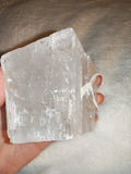 Optical Calcite Slab Iceland Spar Charging Plate Natural Crystal Block 493g