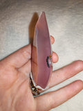 Pink Jelly Agate Flame Freeform Natural Banded Crystal Standing Display 74g