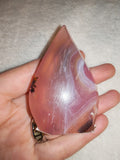 Pink Jelly Agate Flame Freeform Natural Banded Crystal Standing Display 74g