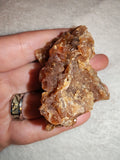 Honey Calcite Crystal Cluster Natural Brown Amber Mineral Specimen Druzy 49g