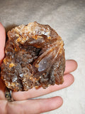 Honey Calcite Crystal Cluster Natural Brown Amber Mineral Specimen Druzy 87g