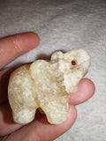 Yellow Calcite Elephant Carving Natural Honey Crystal Mineral Pocket Figurine