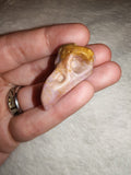 Pink Opal Bird Skull Carving Natural Rose Crystal Raven Specimen Pocket Stone