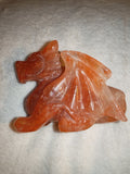 Red Quartz Dragon Carving 356g Winged Fire Hematoid Quartz Crystal Statue