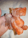 Red Quartz Dragon Carving 356g Winged Fire Hematoid Quartz Crystal Statue