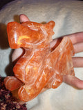Red Quartz Dragon Carving 356g Winged Fire Hematoid Quartz Crystal Statue