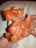 Red Quartz Dragon Carving 356g Winged Fire Hematoid Quartz Crystal Statue