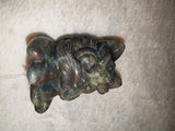 Purple Flash Labradorite Pixiu Carving 116g Chinese Guardian Lion Figurine