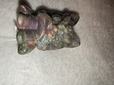 Purple Flash Labradorite Pixiu Carving 116g Chinese Guardian Lion Figurine