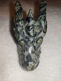 Kambaba Jasper Dragon Head Carving 141g Crocodile Jasper Skull Figurine