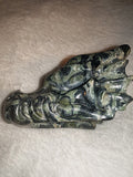 Kambaba Jasper Dragon Head Carving 141g Crocodile Jasper Skull Figurine