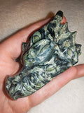 Kambaba Jasper Dragon Head Carving 141g Crocodile Jasper Skull Figurine