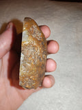 Carved Agate Geode Druzy Creature Figurine 99g Cute Face Quartz Crystal Slice