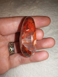 Natural Hematoid Quartz Palm Stone 34g Fire Quartz Red Hematite Oval Pebble