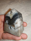 Natural Orca Agate Crystal Point 116g Grey White Banded Tower Quartz Druzy