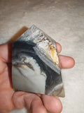 Natural Orca Agate Crystal Point 116g Grey White Banded Tower Quartz Druzy