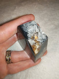 Natural Orca Agate Crystal Point 116g Grey White Banded Tower Quartz Druzy