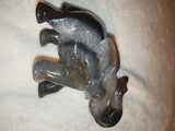 Natural Druzy Agate Elephant Carving 482g Grey Agate Quartz Crystal Figurine