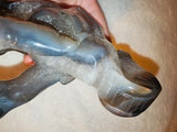 Natural Druzy Agate Elephant Carving 482g Grey Agate Quartz Crystal Figurine