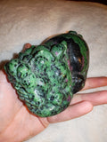 Ruby in Zoisite Dragon Carving 837g Anyolite Crystal Pixiu Figurine Specimen