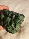 Ruby in Zoisite Dragon Carving 837g Anyolite Crystal Pixiu Figurine Specimen