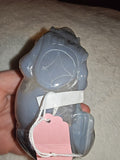 Natural Druzy Grey Agate Pixiu Carving 320g Chalcedony Quartz Crystal Figurine