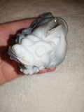 Natural Druzy Grey Agate Pixiu Carving 248g Chalcedony Quartz Crystal Figurine