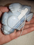 Natural Druzy Grey Agate Pixiu Carving 248g Chalcedony Quartz Crystal Figurine