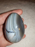 Banded Grey Agate Egg Freeform 167g Natural Chalcedony Crystal Specimen